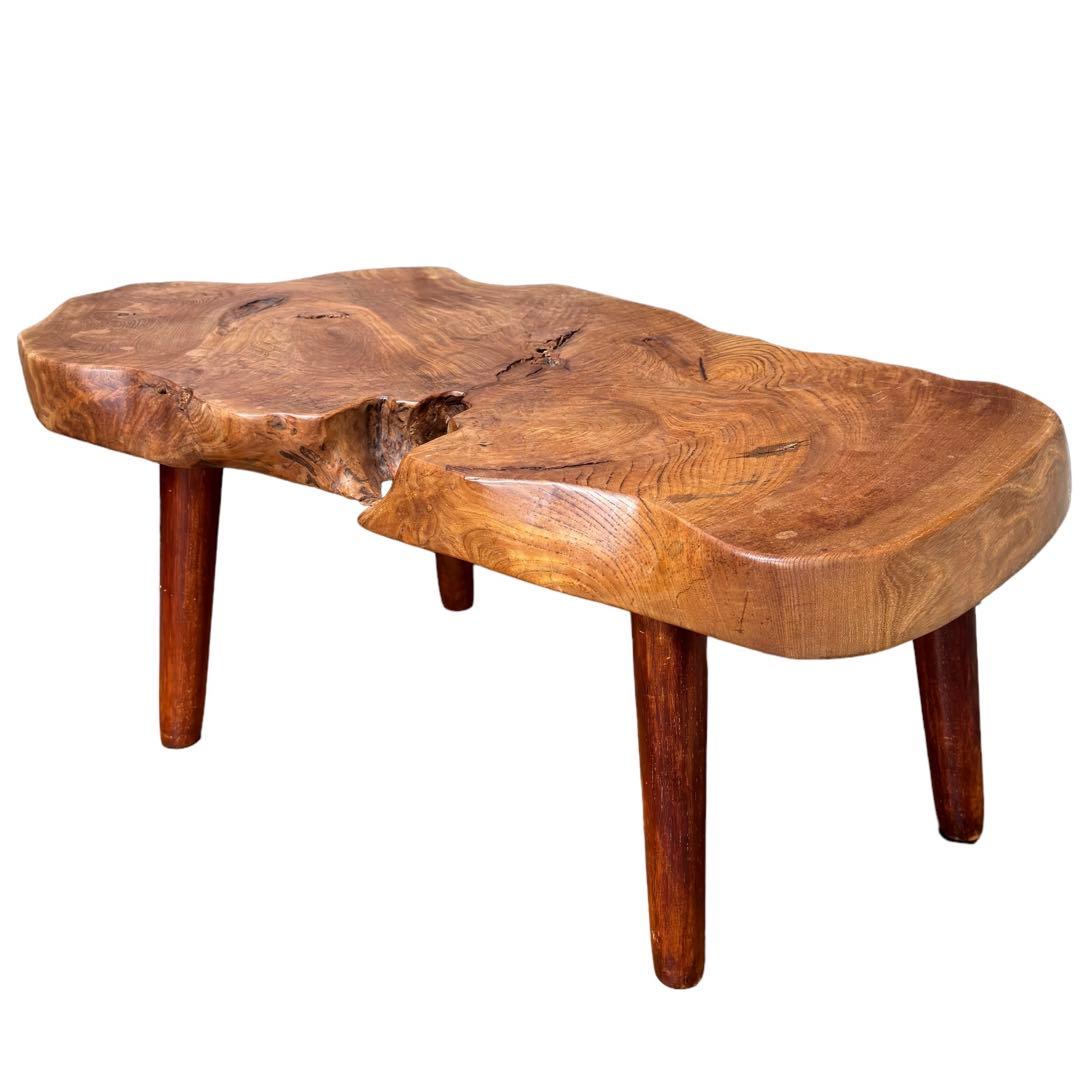 オールドチーク 総無垢 座卓 座敷机 一枚板テーブル 一点物