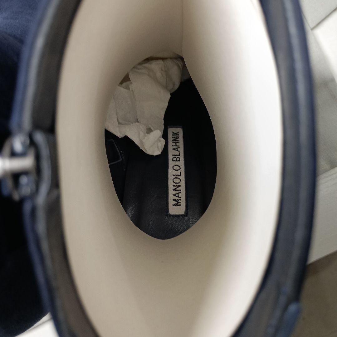 美品　MANOLO BLAHNIK ネイビー スエード ブーツ 39