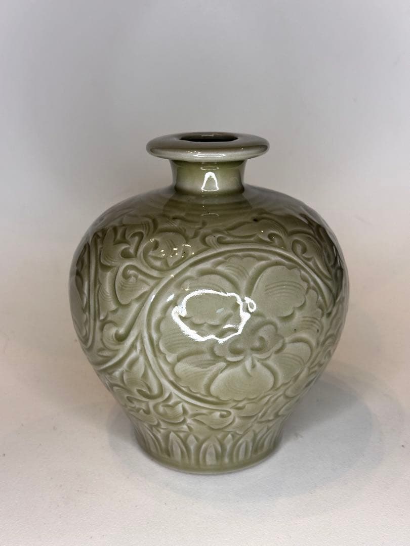 【新年セール】耀州窯 青磁 花瓶 中国古美術 时代物