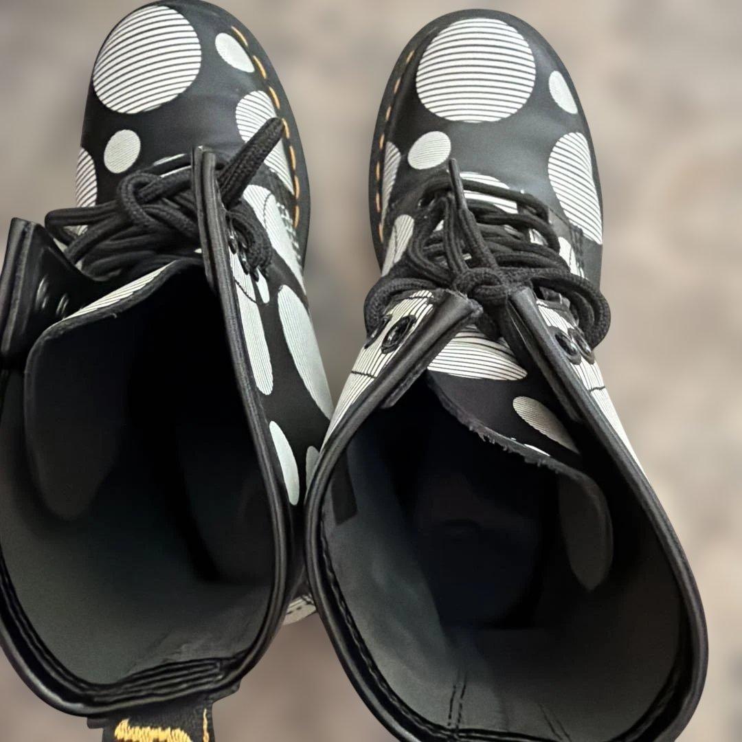 DR.MARTENS JADON 8ホール厚底 ポルカドット ブラック UK6