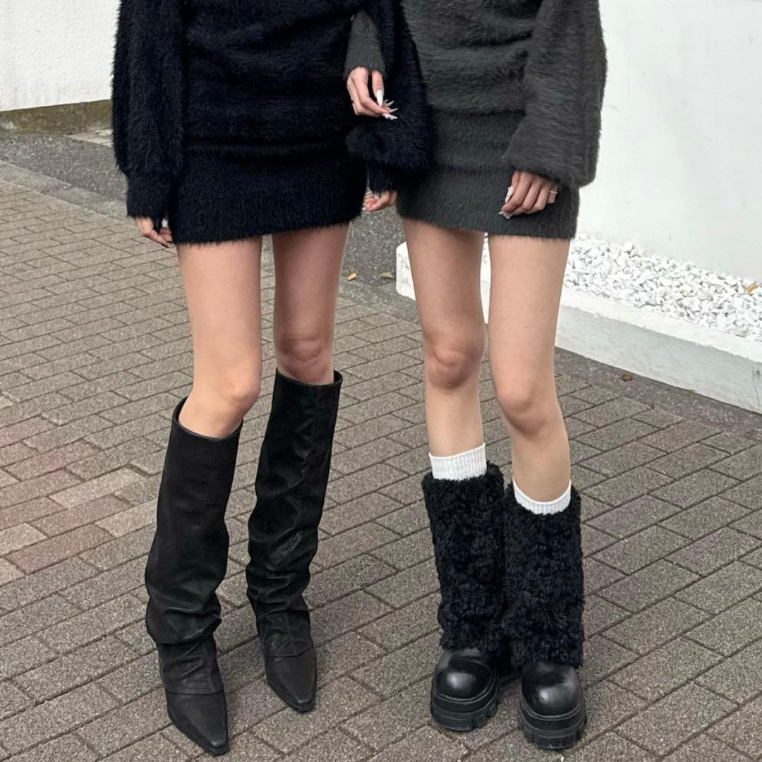 EMODA ポインテッドカバーブーツ　ブラック