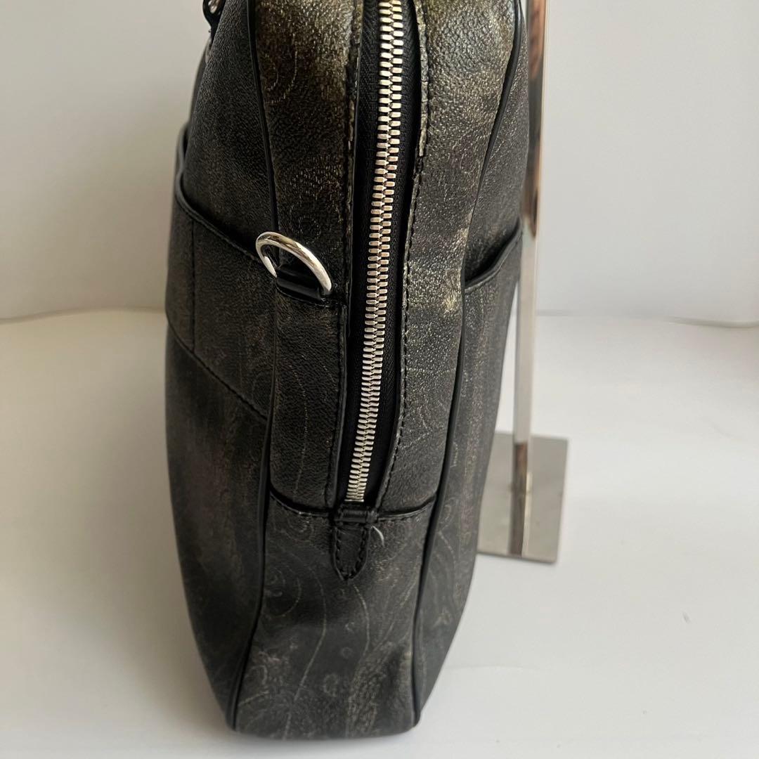 ETRO エトロ ハンドバッグ　ビジネスバッグ　PVC レザー　総柄　メンズ