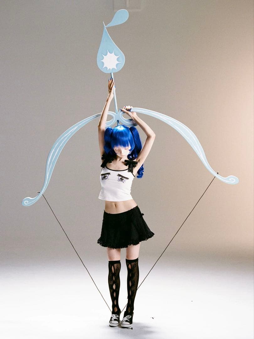 Nodress 2024新品　ホワイト“No cry”キャミソール　トップス