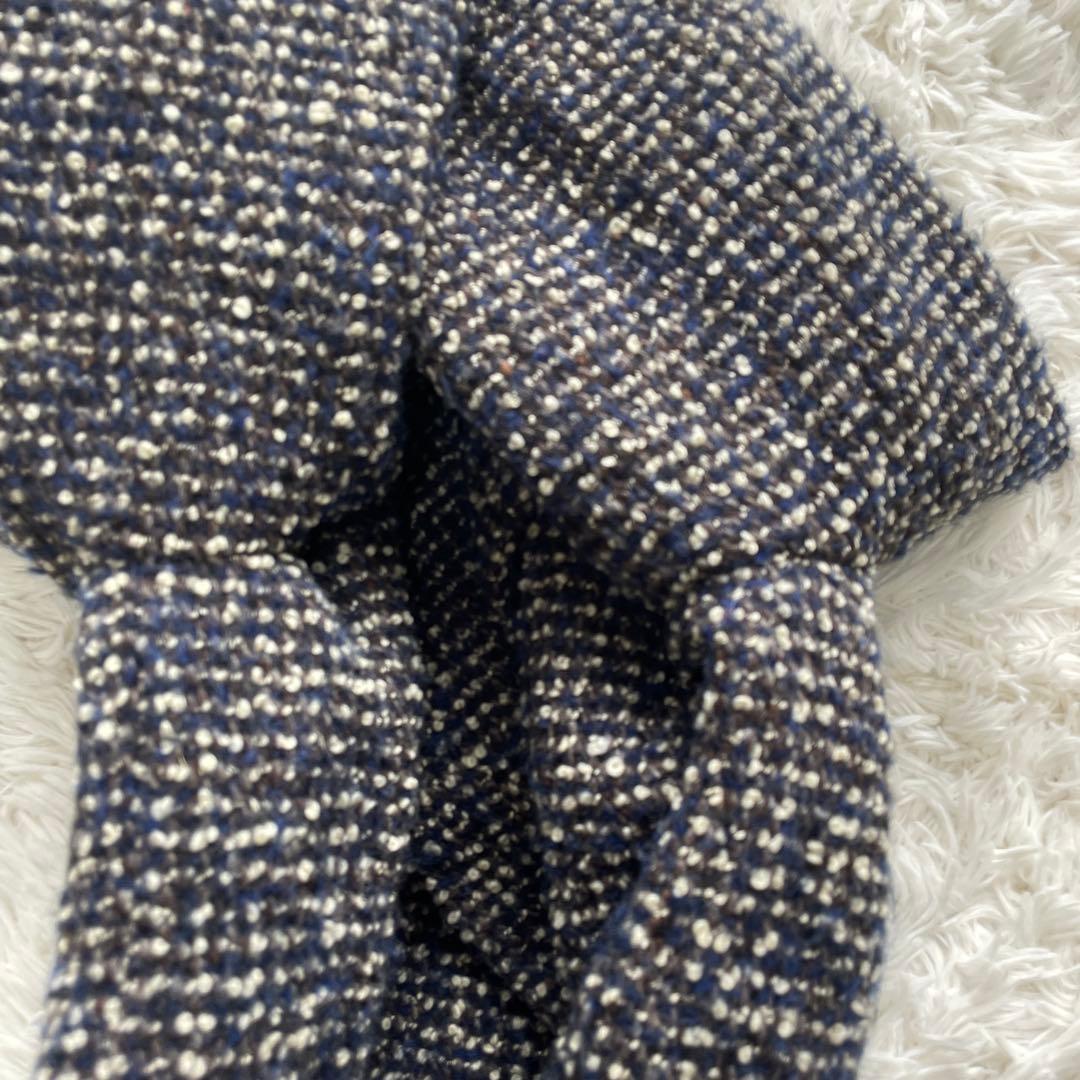 イレブンティ 伊製 ポロコート メランジ 起毛ブークレ　毛　総裏キルティング