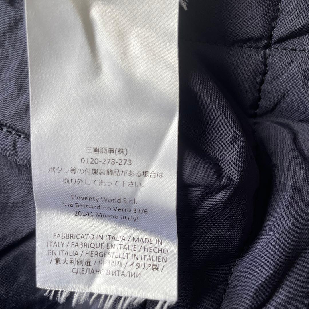 イレブンティ 伊製 ポロコート メランジ 起毛ブークレ　毛　総裏キルティング