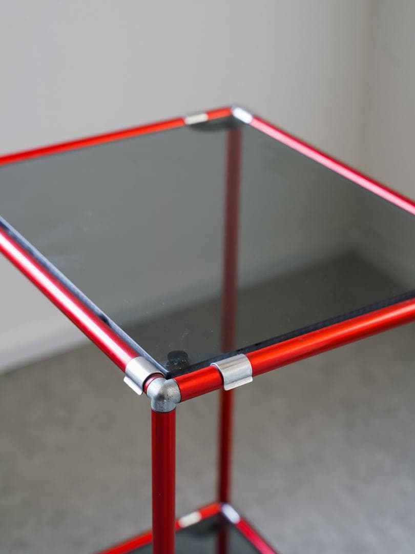 ヴィンテージ ガラスシェルフ モジュールラック 収納棚 ポストモダン