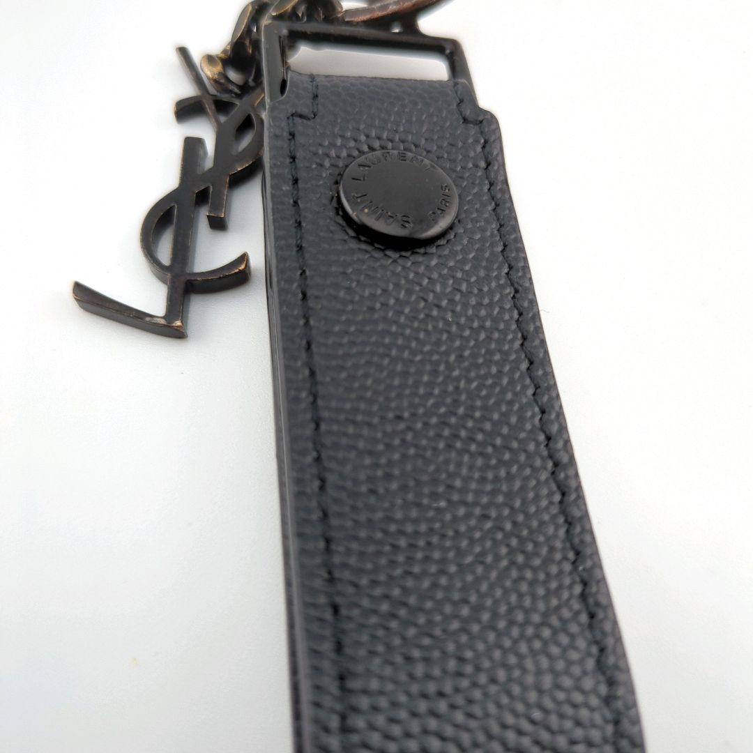 SAINT LAURENT サンローラン YSL ロゴ レザーキーリング