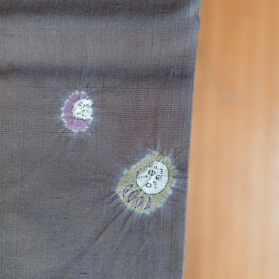 トミモ様⭐未使用⭐赤城紬(ブラウン・だるま柄)　小さいサイズ