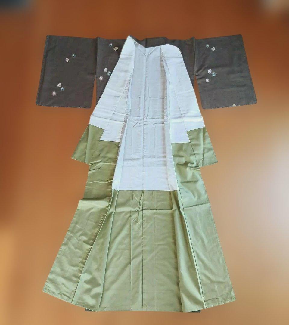 トミモ様⭐未使用⭐赤城紬(ブラウン・だるま柄)　小さいサイズ