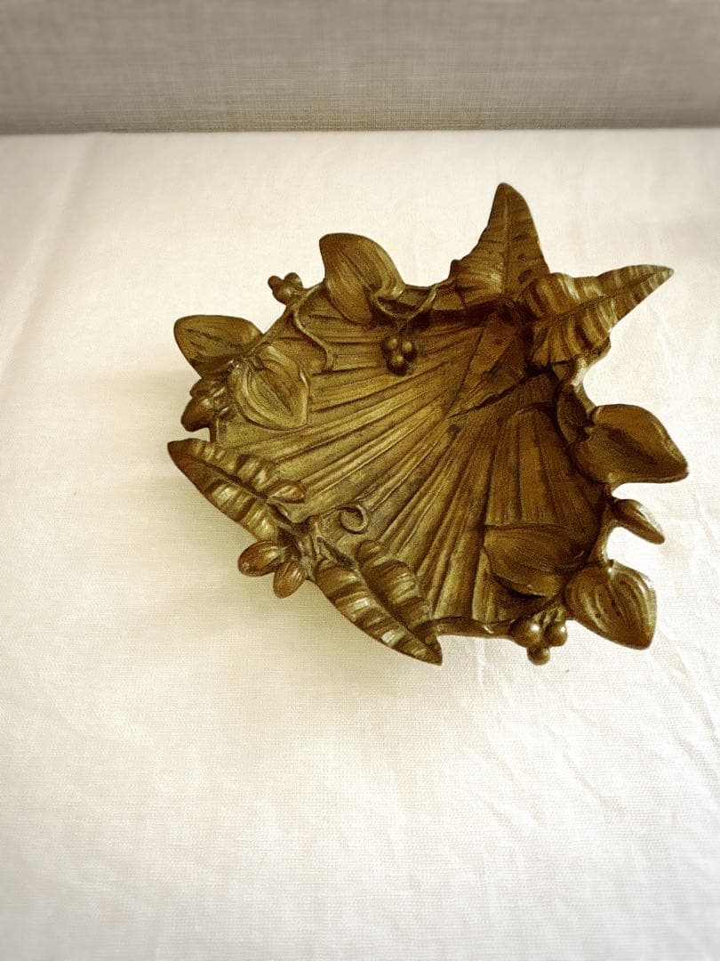 フランスブロカント　真鍮製トレイ　シェル型トレイ　シェル・ボタニカル