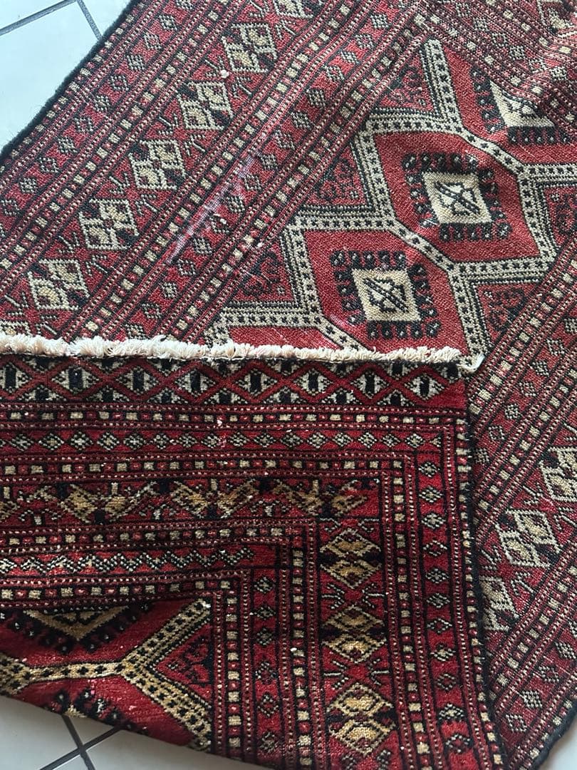 120×71 ヴィンテージラグ　手織ラグ