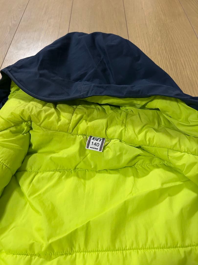 mont-bell 子ども用ウェア ネイビー/ライム140サイズ⭐︎超美品！
