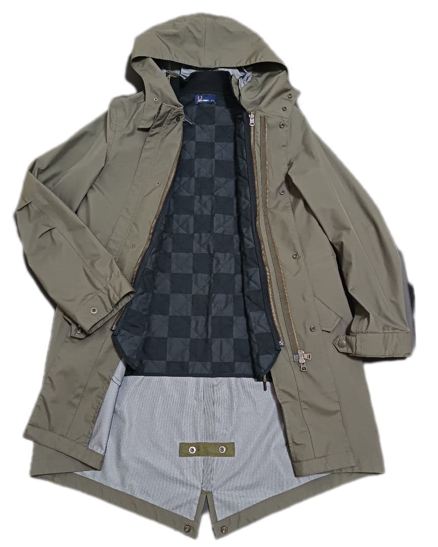 フレッドペリー◆3way！メンズ　モッズコート　ベスト内蔵◆カーキ