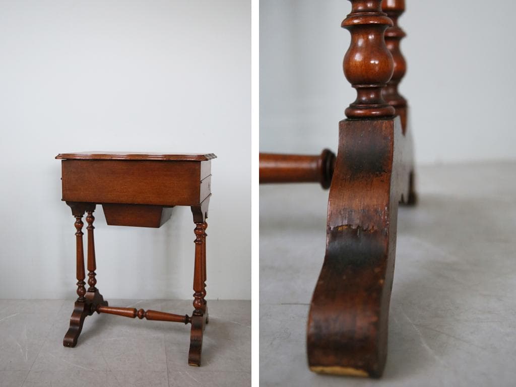 フランスアンティーク木製ドレッサー/テーブル/化粧机デスク/飾り棚(91-238