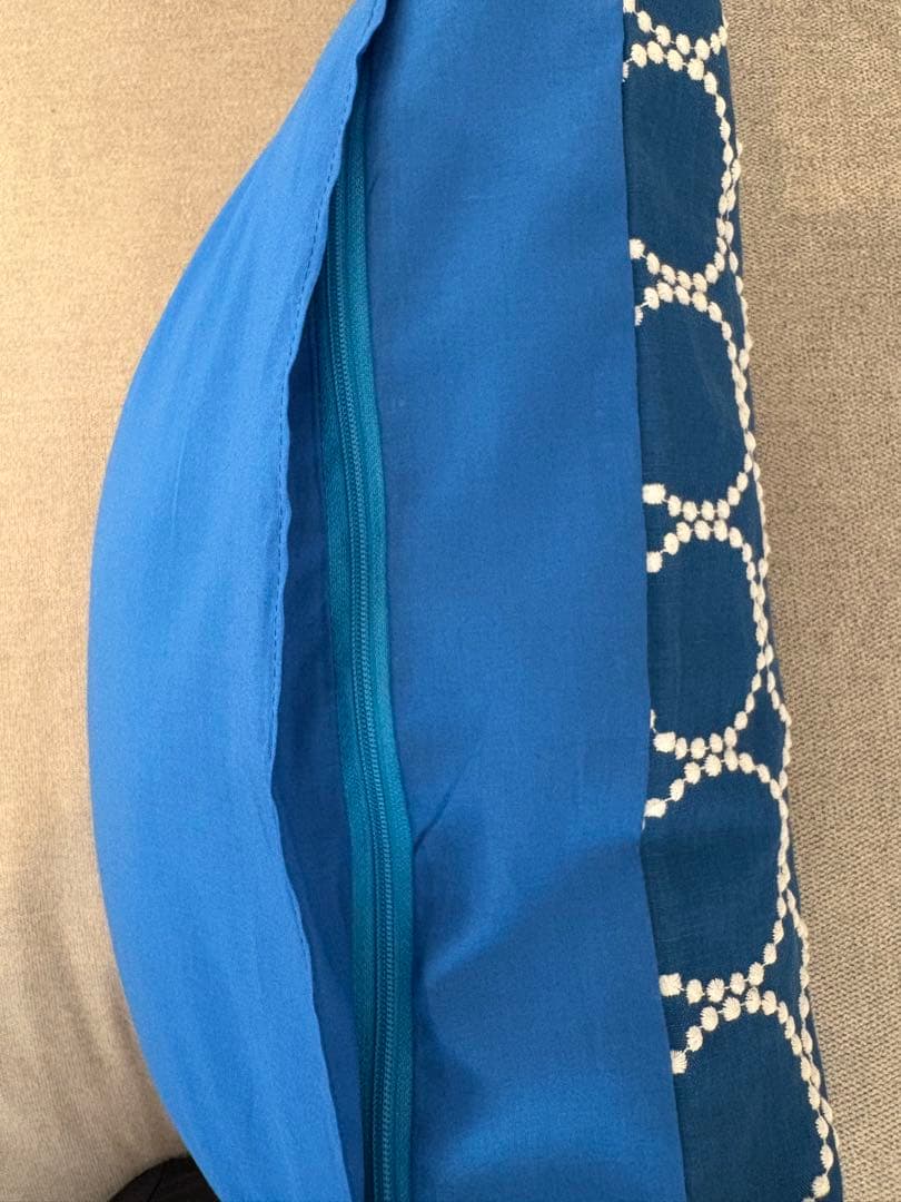 ミナペルホネン　ハンドメイドクッションカバー★タンバリンブルーxライトブルー