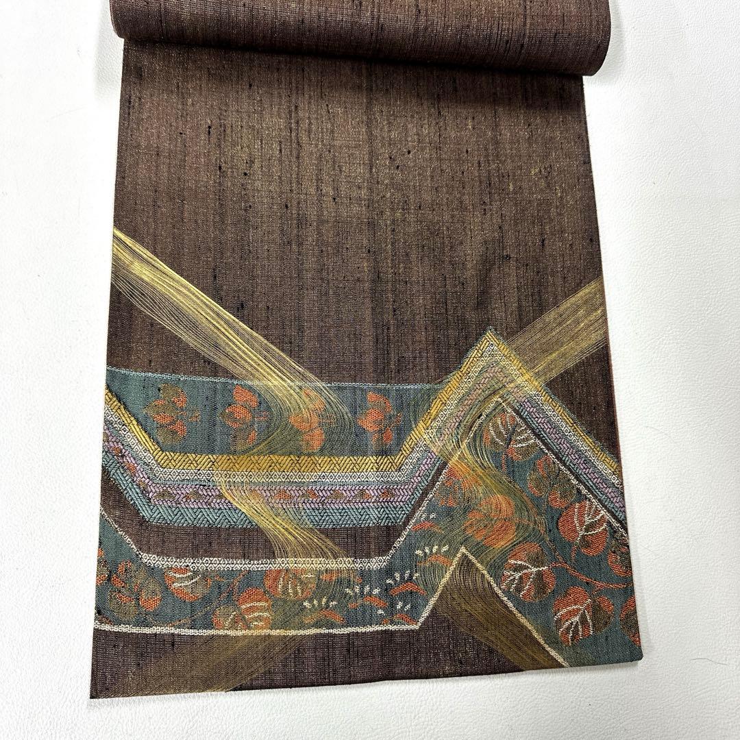 専用帯4772 ●染織の名門 しょうざん謹製 生紬 高級 正絹 袋帯