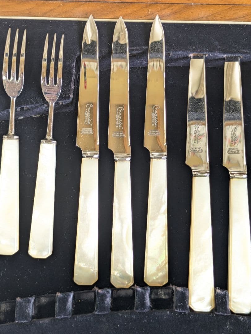 英国 アンティークカトラリー FIRTH STAINLESS マザーオブパール