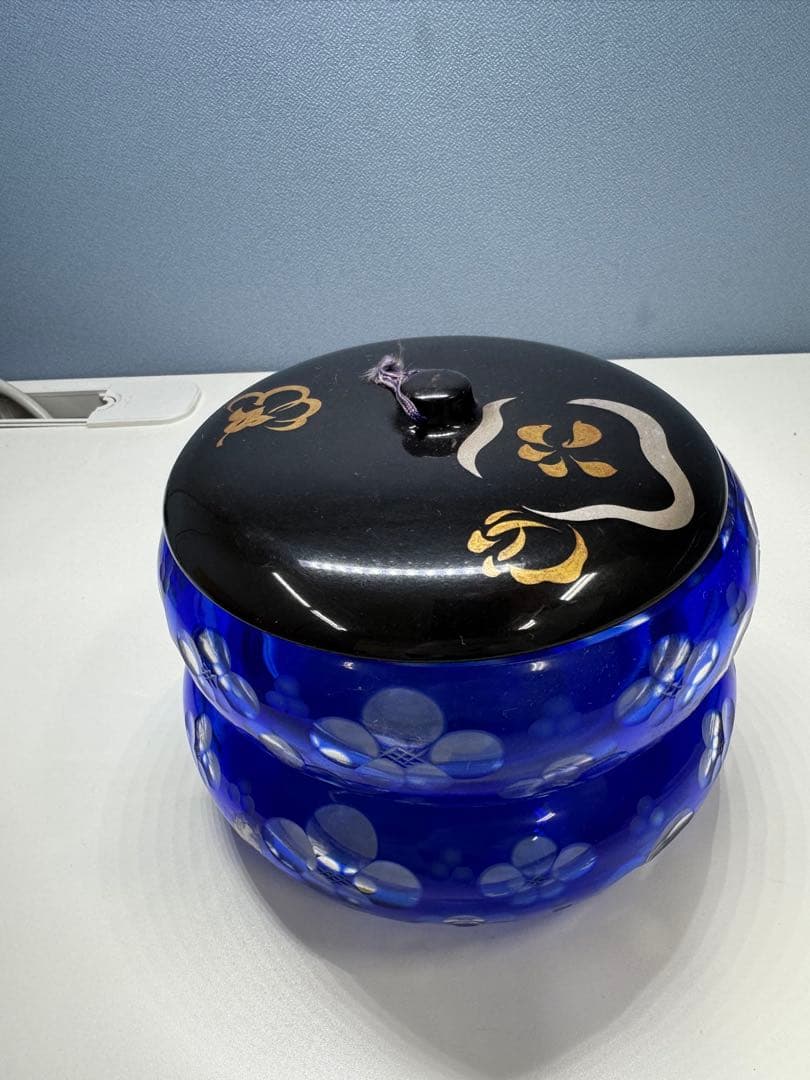 江戸切子　2段ボンボニエール