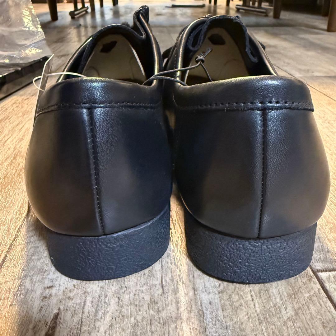 新品未使用品 レア GU ネット限定 リアルレザー 黒 モカシンシューズ 28