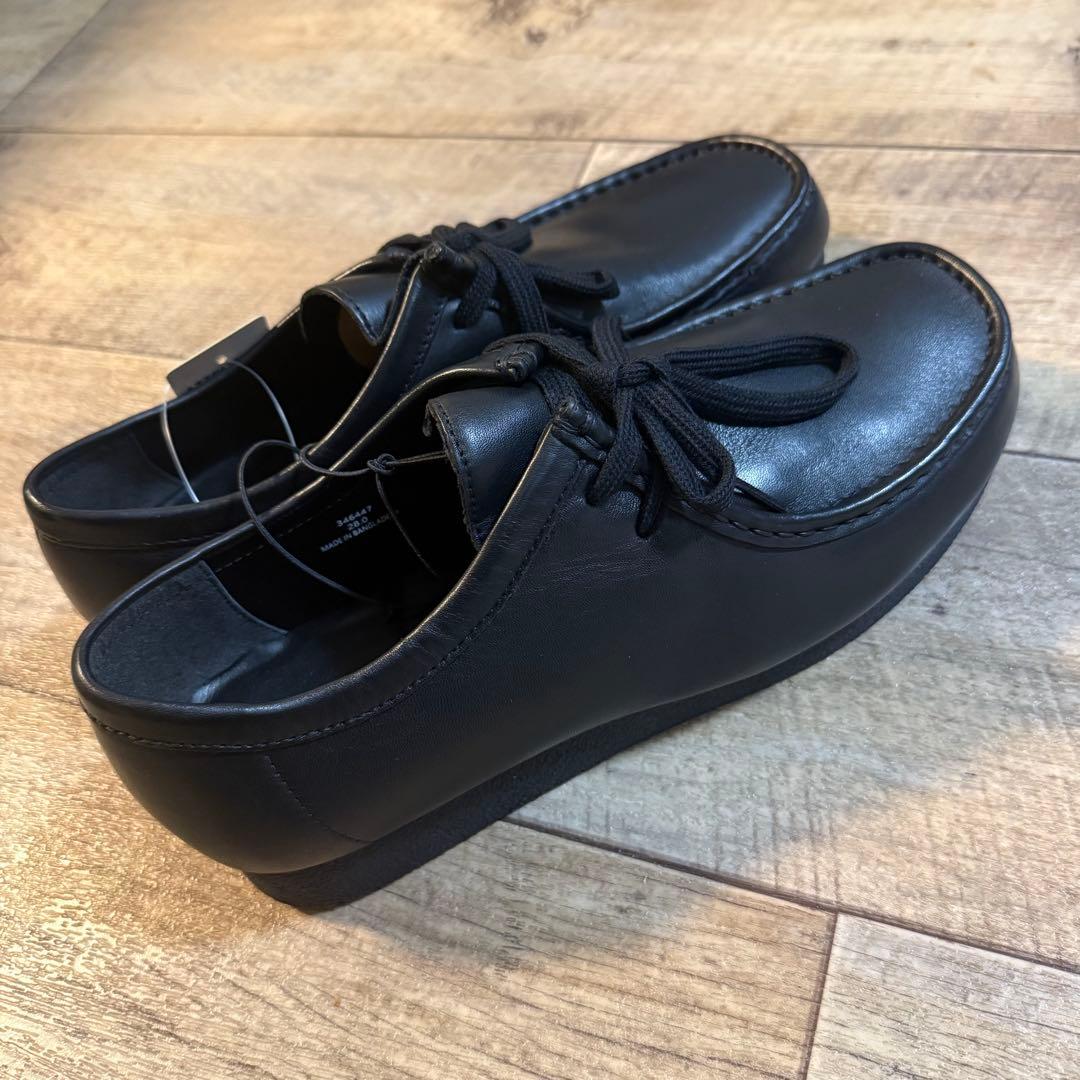 新品未使用品 レア GU ネット限定 リアルレザー 黒 モカシンシューズ 28