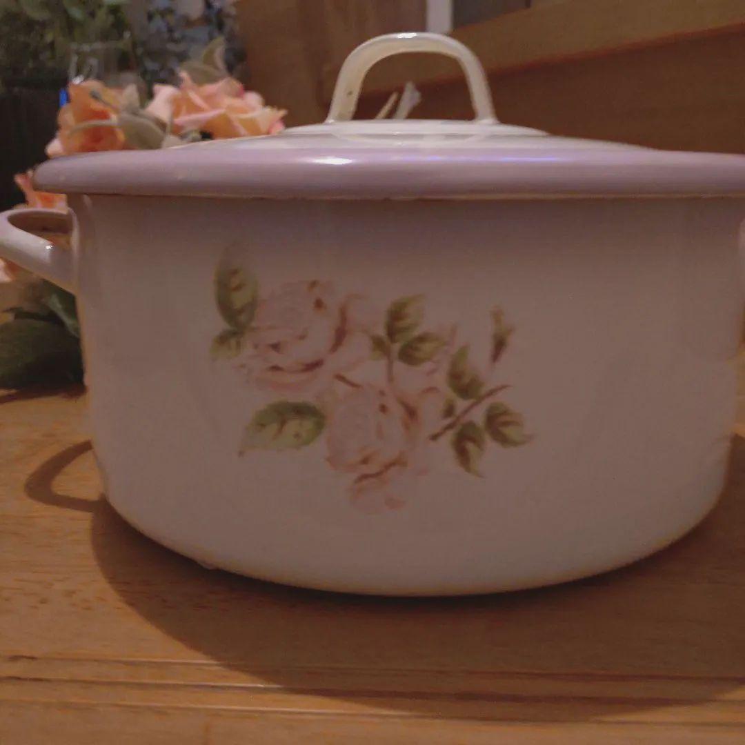 ◆イマン✿ダイアナローズ✿ホーローミルクパン▶②平型／数量1