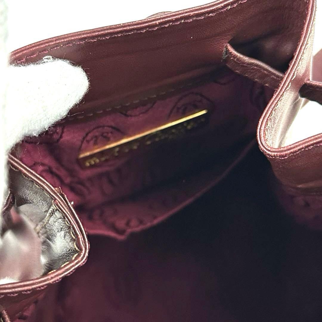 【美品】カルティエ　マストライン　ショルダーバッグ　ゴールド金具　赤茶系　レザー