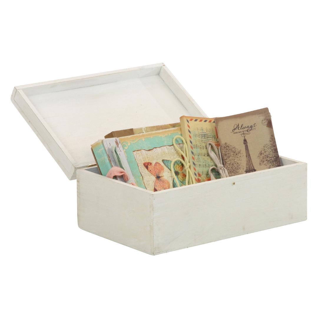 【3箱セット】蓋付き木箱 小物入れ ホワイト