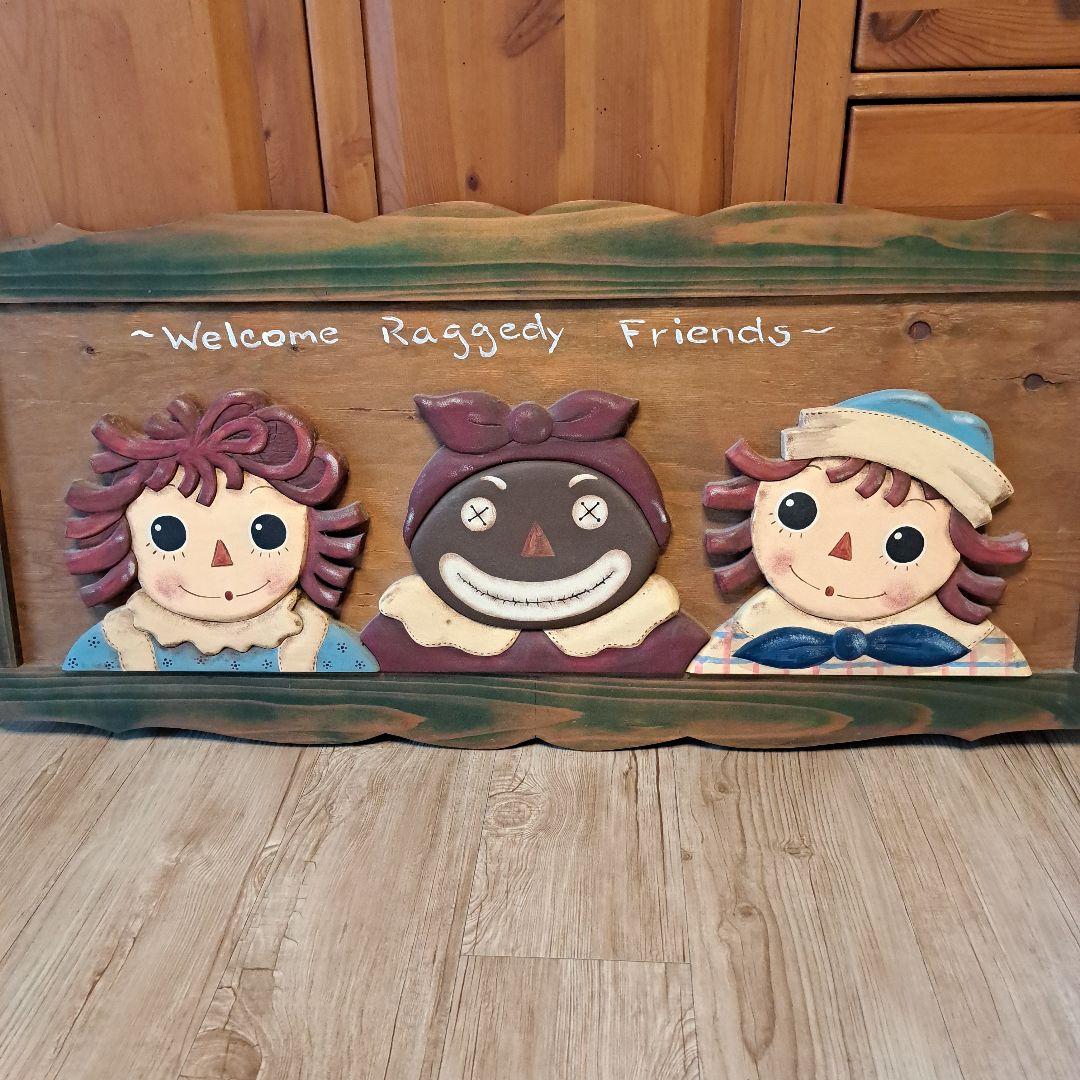 カントリー雑貨 ウエルカムボード 一点物 ラガディアン＆アンディ