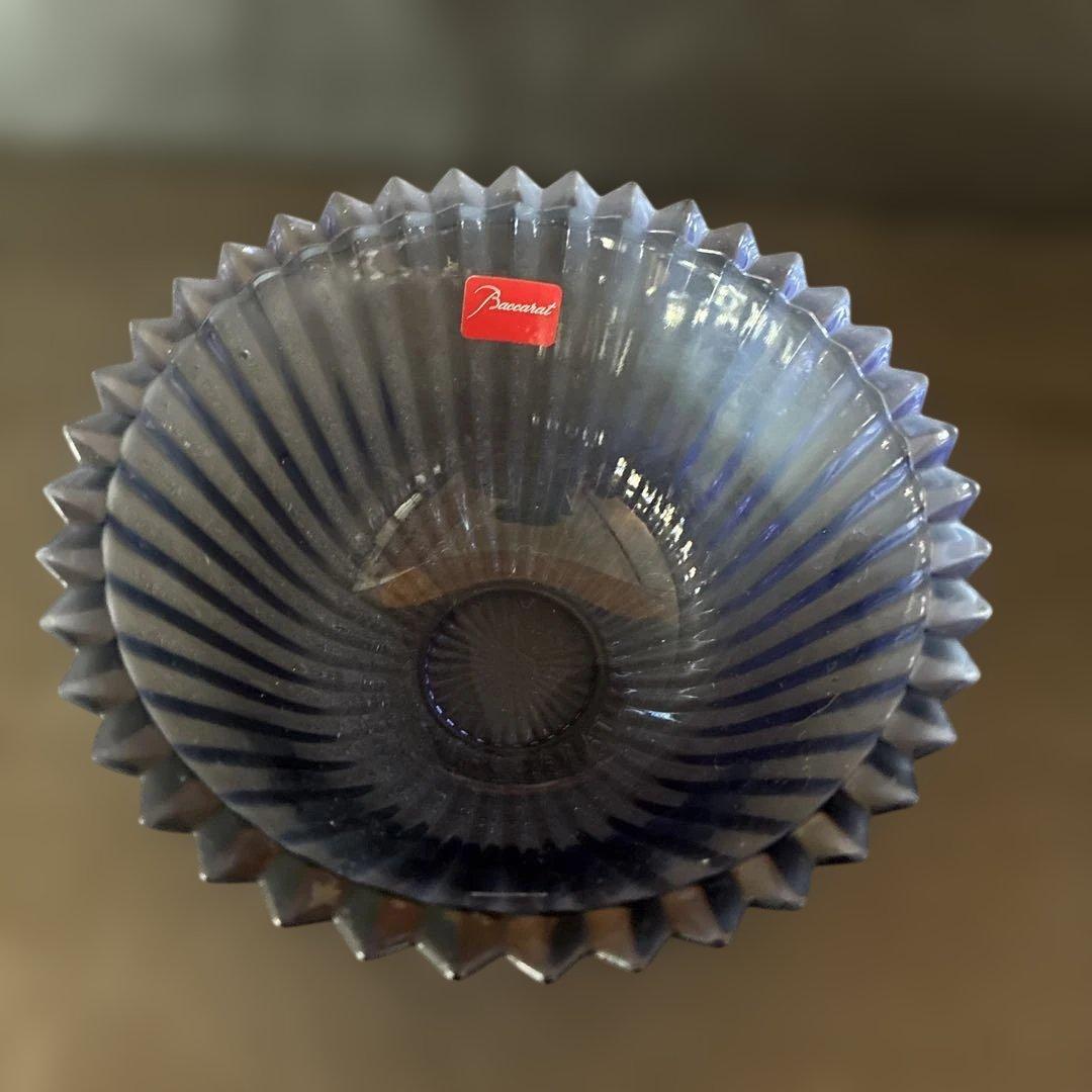 希少BACCARTスモールボウル 4個セット クリア1個　ミッドナイトブルー3個