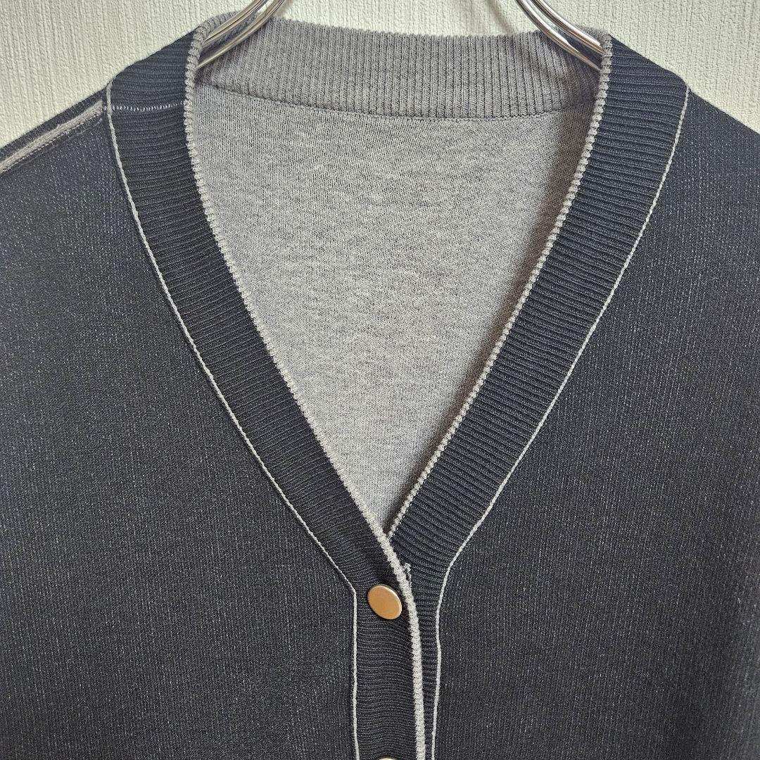 新品　リンカブル　リバーシブルカーディガン ブラック/グレー