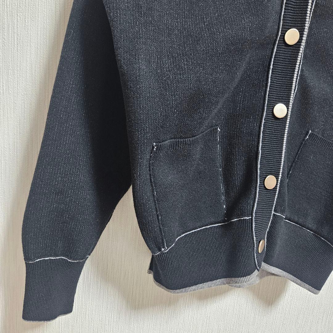 新品　リンカブル　リバーシブルカーディガン ブラック/グレー