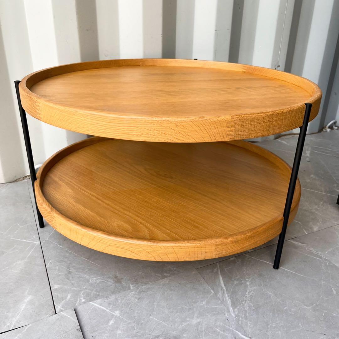 取付無料！モーダエンカーサ フムラ コーヒーテーブル 2段式ラウンドテーブル✨