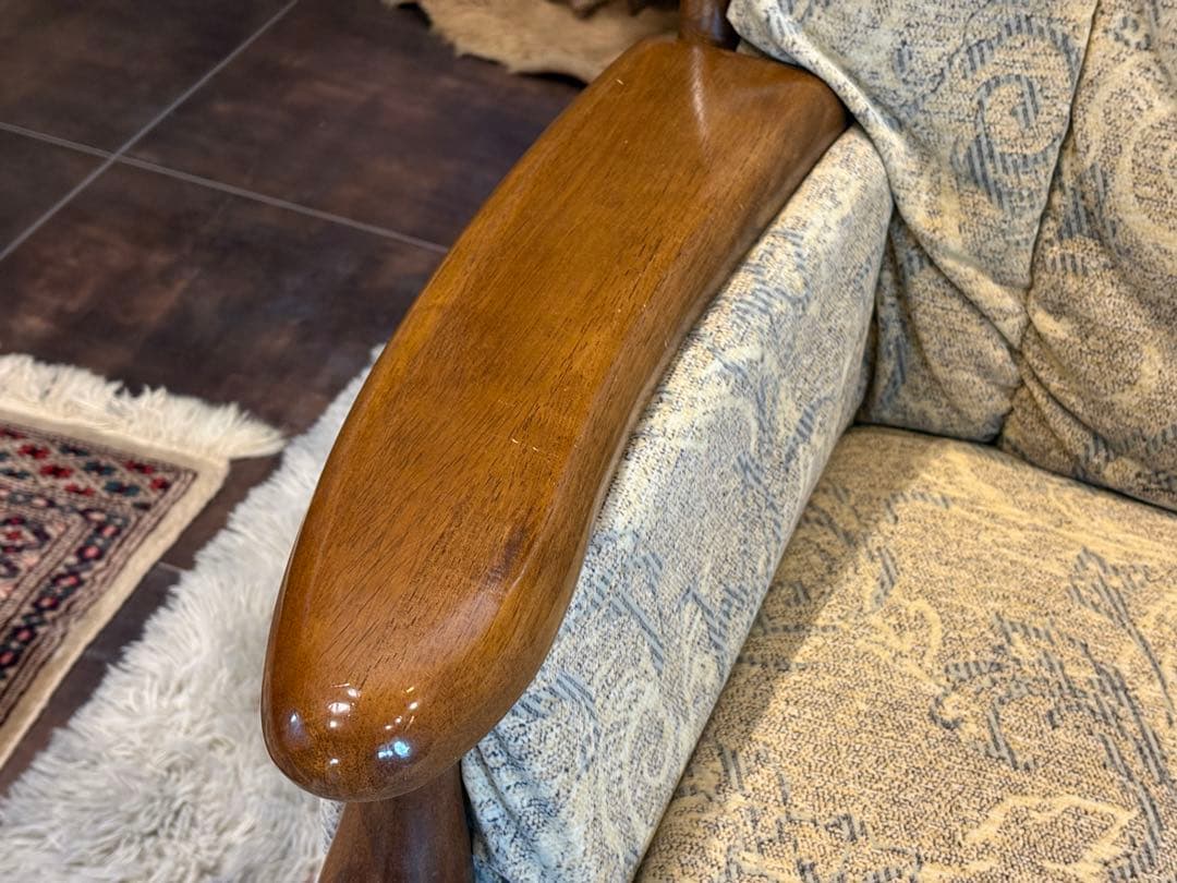 3人掛けソファ 3Pソファ ファブリック生地 アンティーク ビンテージ SZ