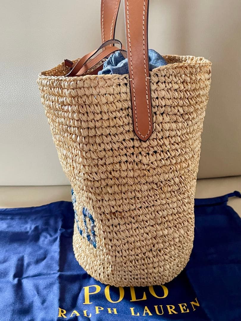 専用【新品】POLO Ralph Lauren ラフィア バケットバッグ
