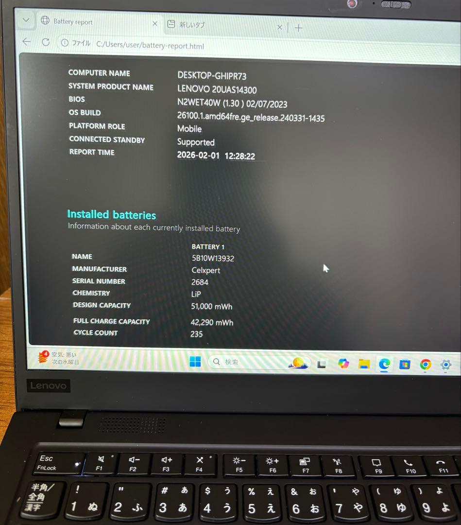 Windowsノート本体 ThinkPad X1 Carbon Gen8 LTE Office2019