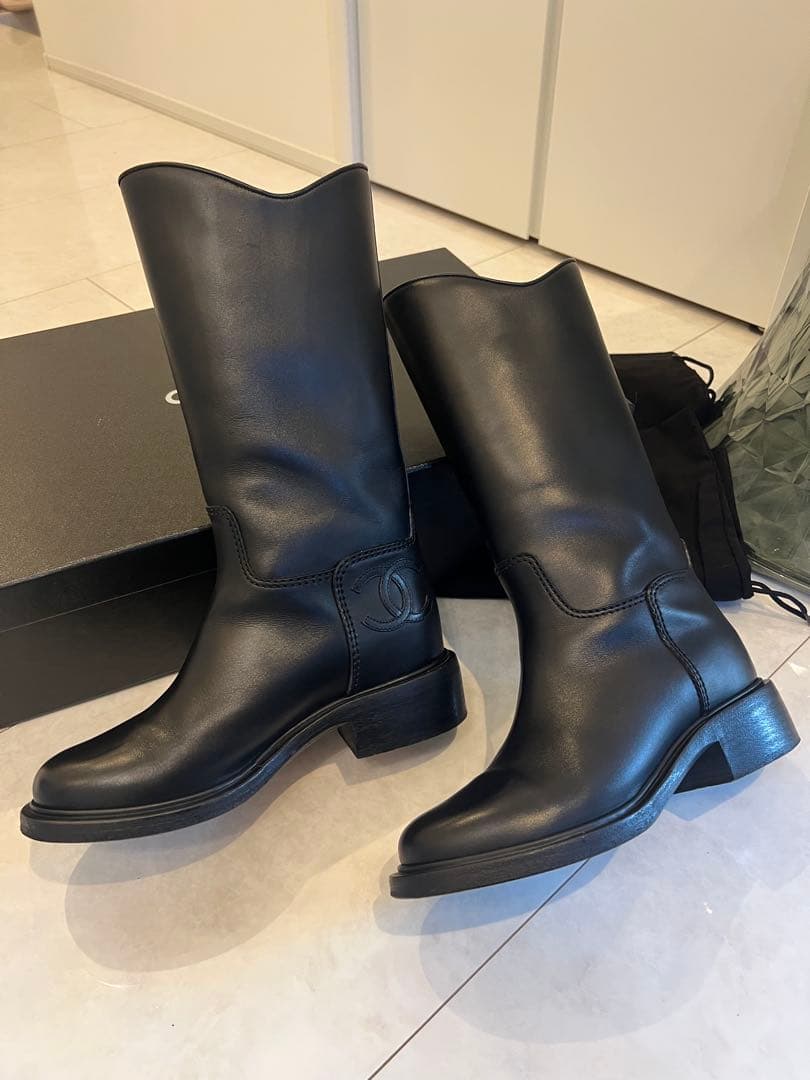 シャネル　レザーブーツ　36.5