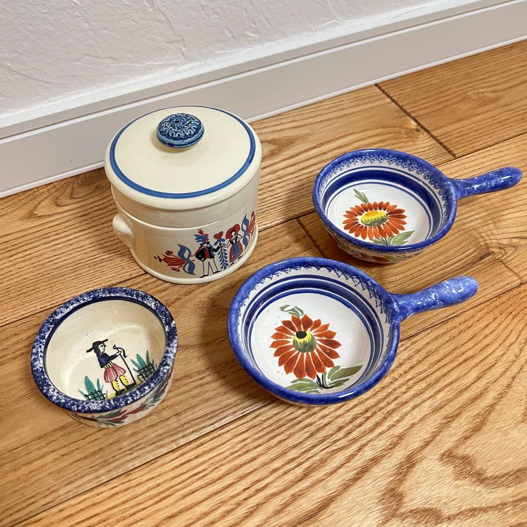 Henriot QuimperとSarregueminesのアンティーク食器