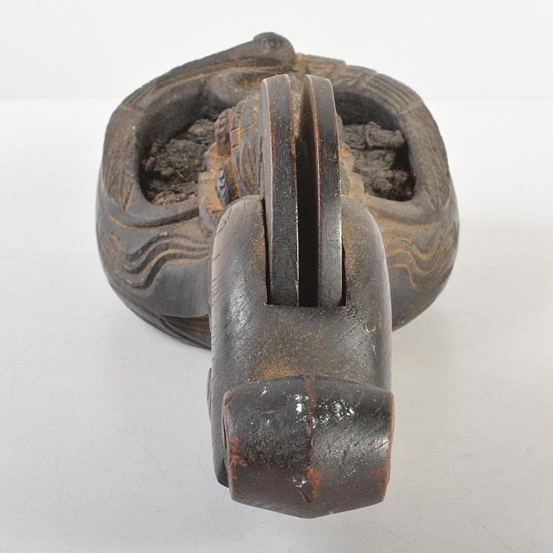 桃太郎　古民具　大工道具　 壷重刀 木彫　墨壷　M　R6610