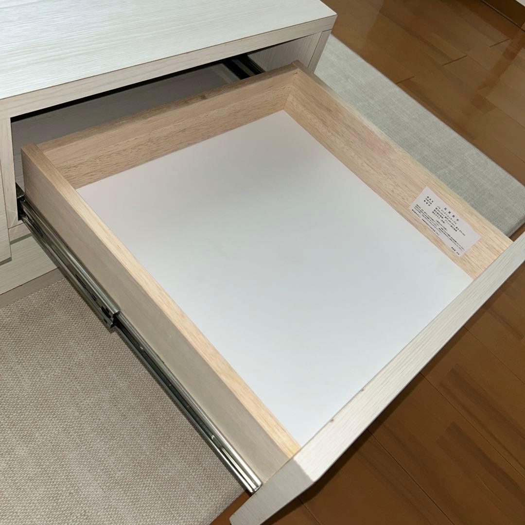 Francfranc パセ ローテーブル 引き出し付き 白 北欧 韓国