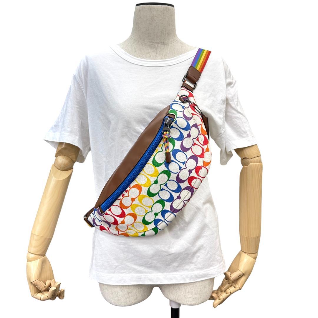 COACH 1809 シグネチャー マルチカラー ボディバッグ ウエストバッグ