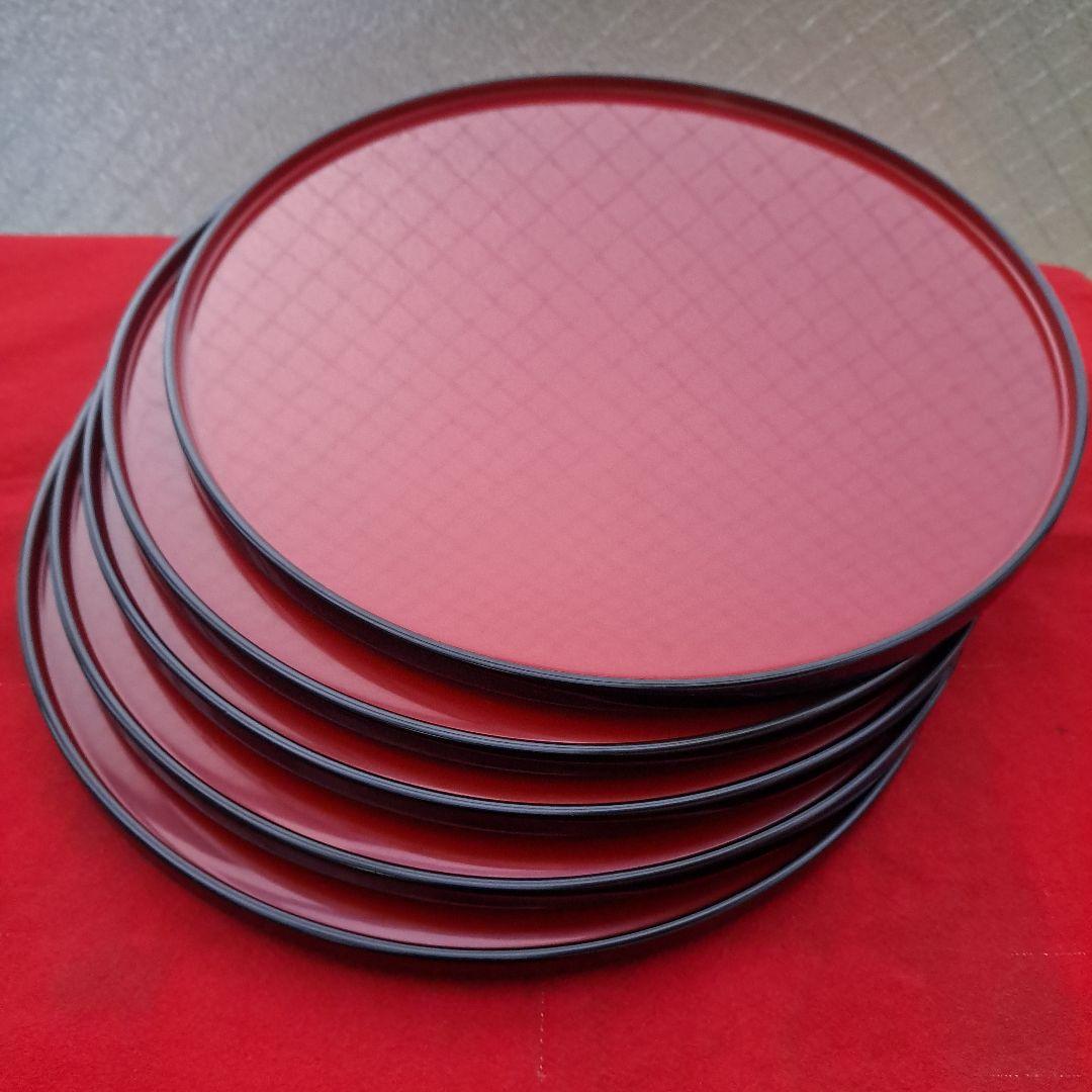 【輪島塗　尺サイズ　卓上膳×5客】布着本堅地　輪島屋本店　長期保管