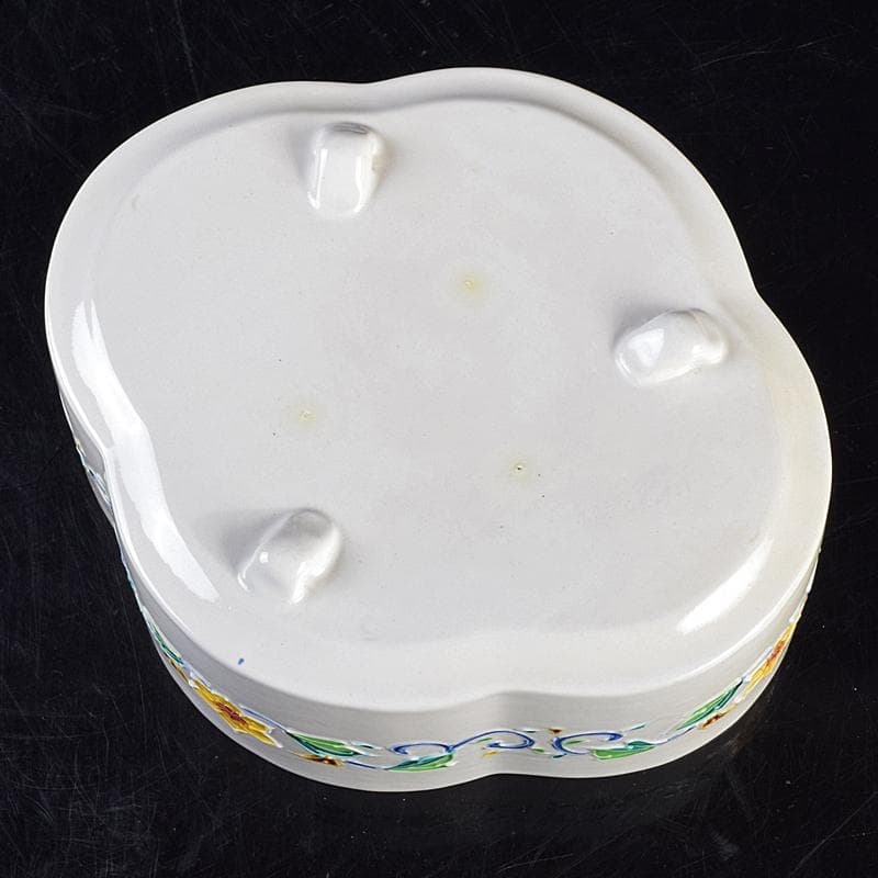 茶道具　翠嵐窯　中村翠嵐作　交趾釉　花文　木瓜喰篭　共箱　V　R9143