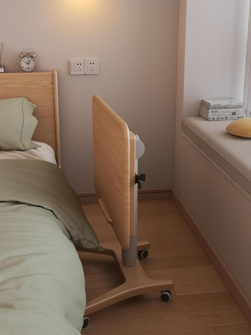 高さ調節可 ベッドサイドテーブル ソファーテーブル 木製 キャスター付き