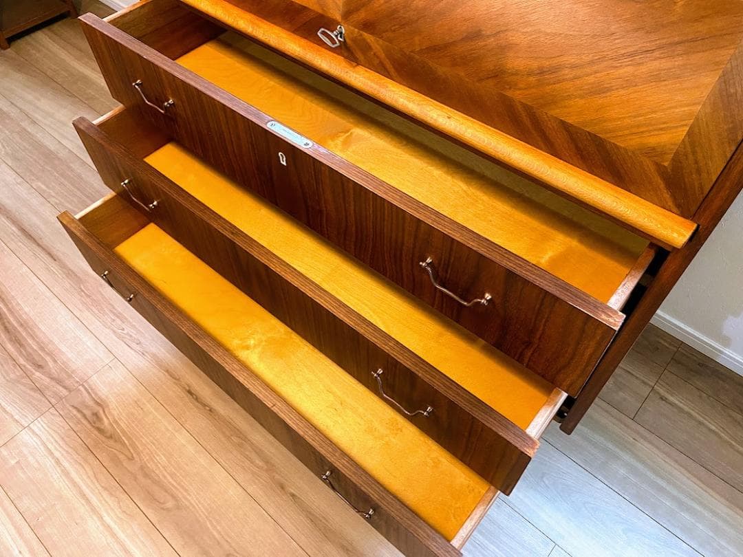 ヴィンテージ 北欧 ロールトップ ライティングビューロー チェスト 仕上済