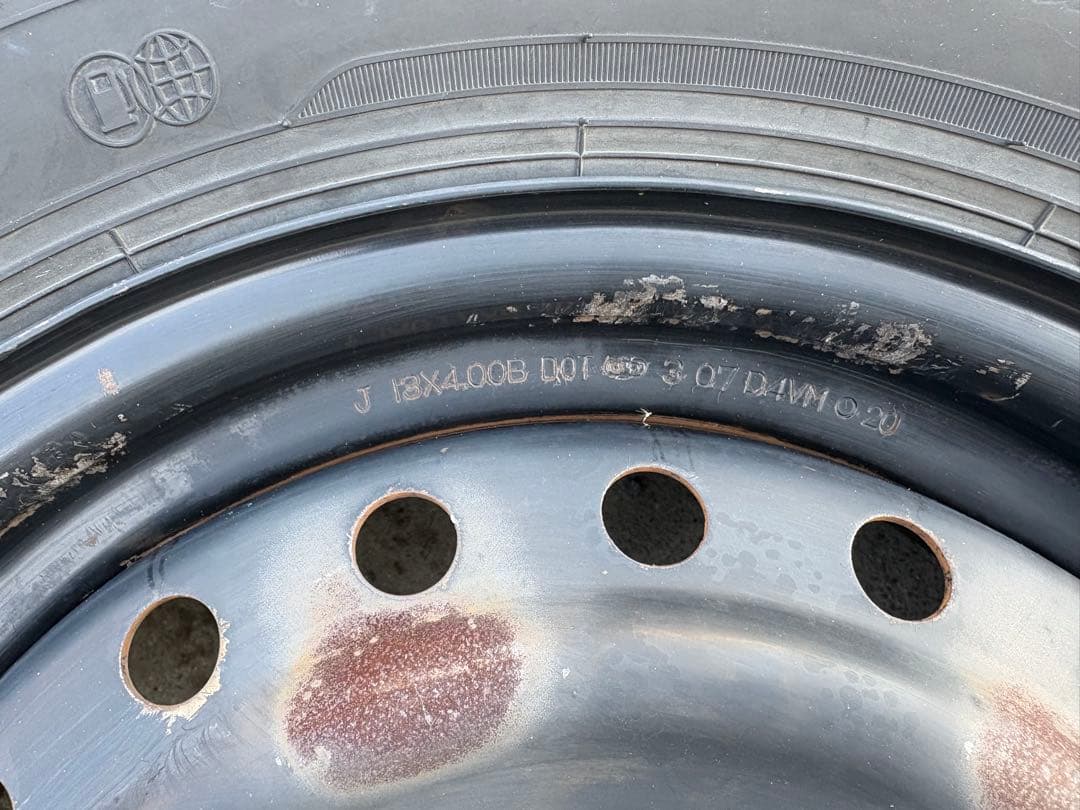 スズキ純正13インチスチールホイール/サマータイヤ4本セット