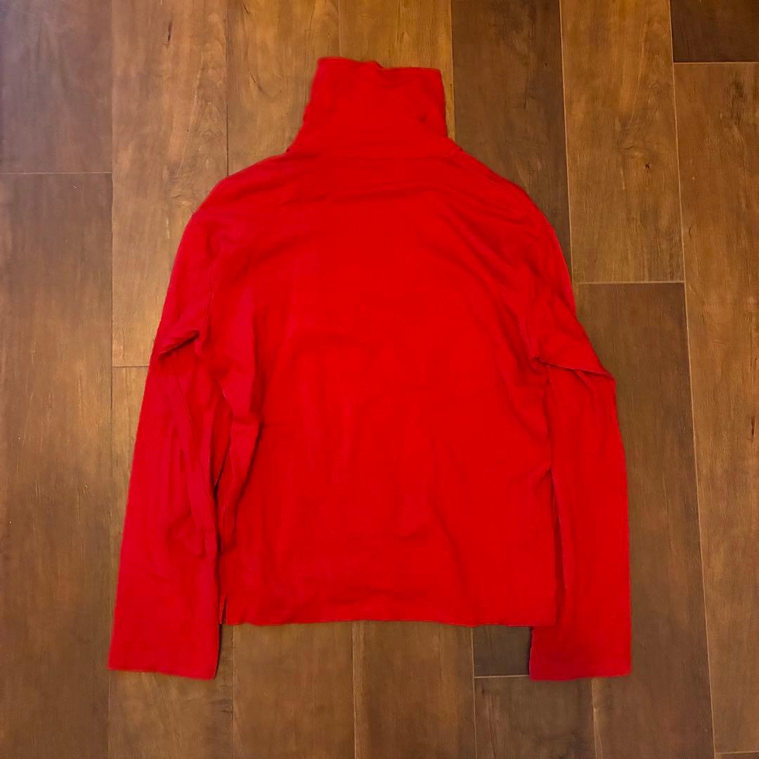 90s y's for men 茶タグ 赤タートルネックニット 古着
