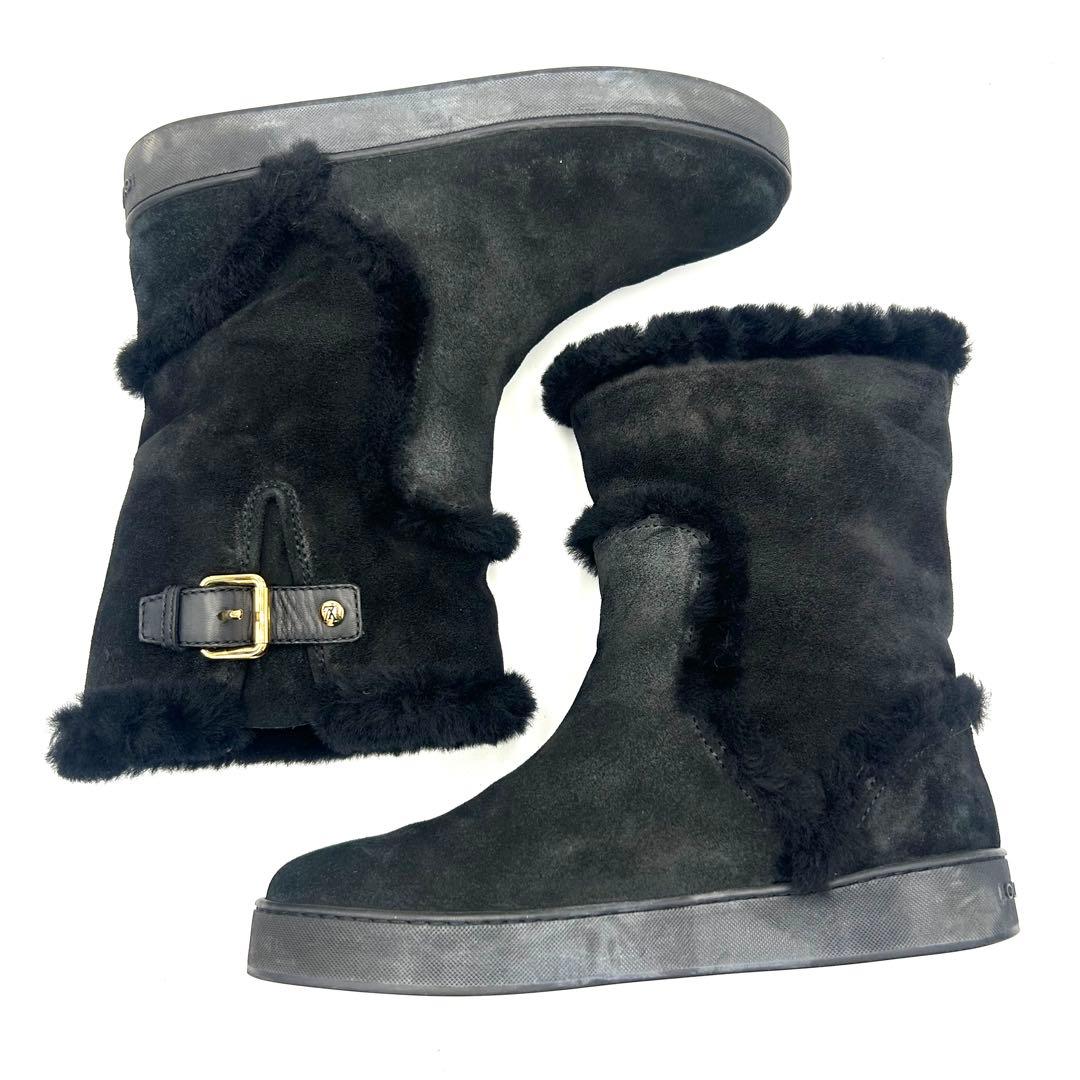 LOUIS VUITTON ルイヴィトン ムートンブーツ スエード ベルト LV