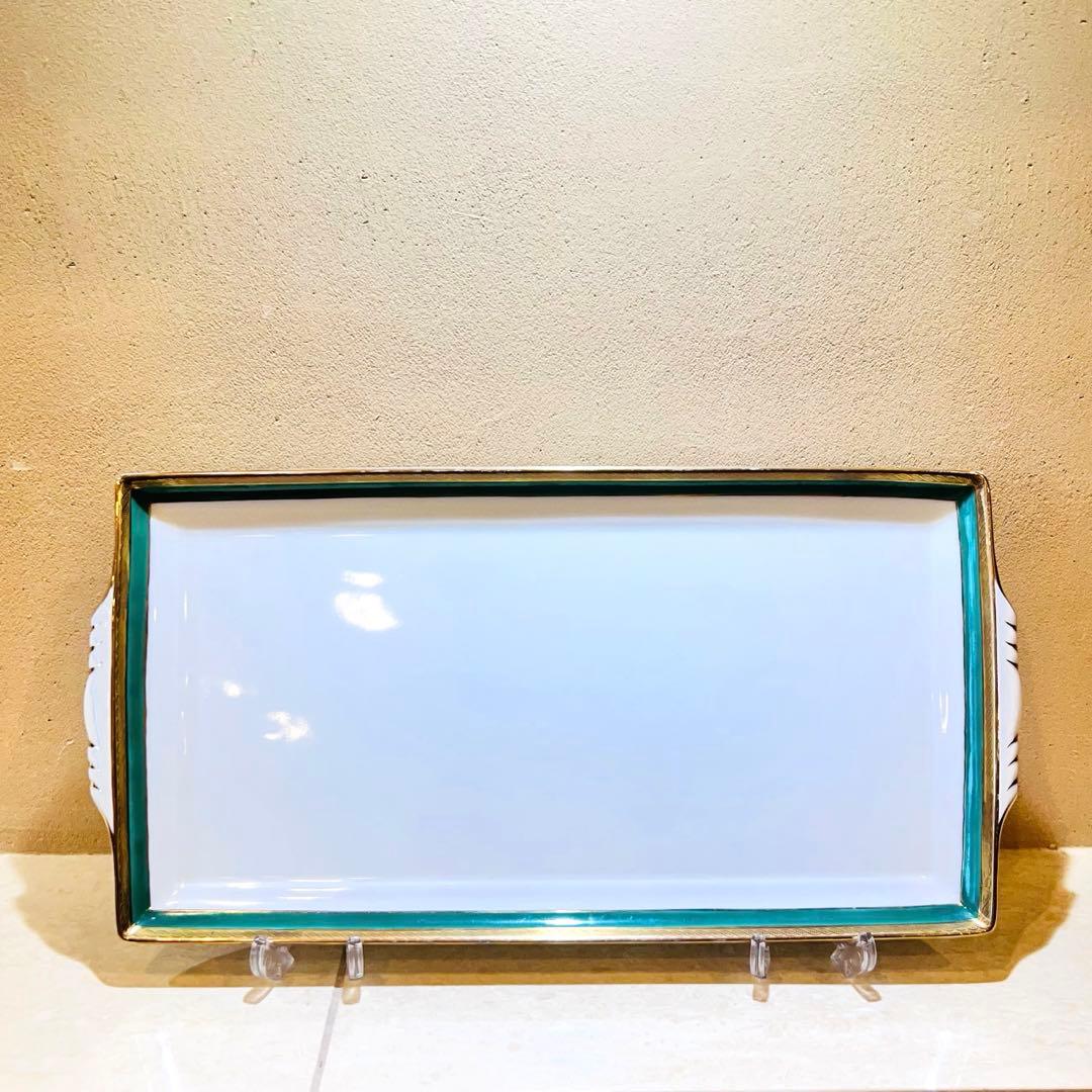 絶版　美品✨　リチャードジノリ　インペログリーン　長方形トレイ　廃版