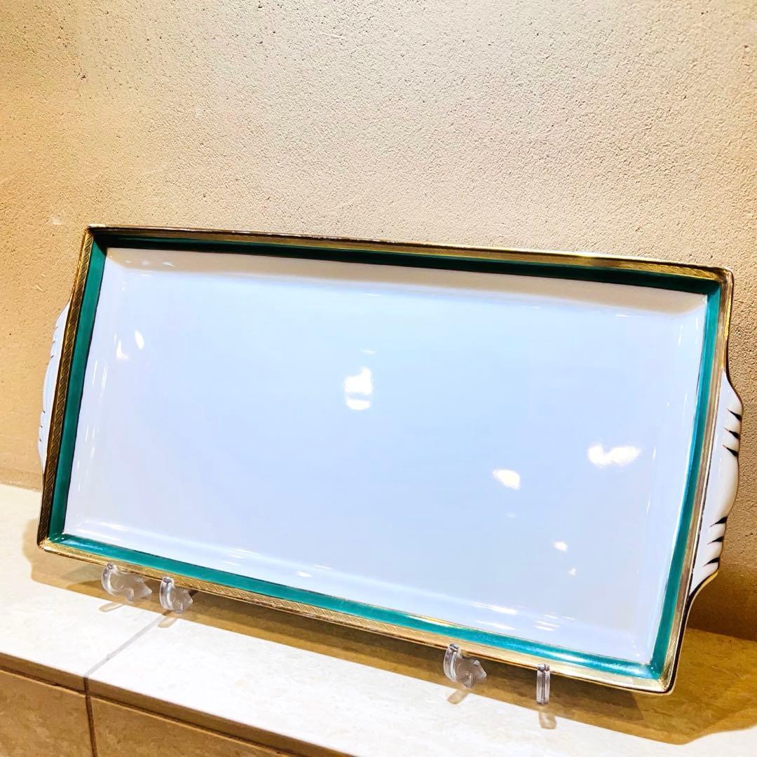 絶版　美品✨　リチャードジノリ　インペログリーン　長方形トレイ　廃版