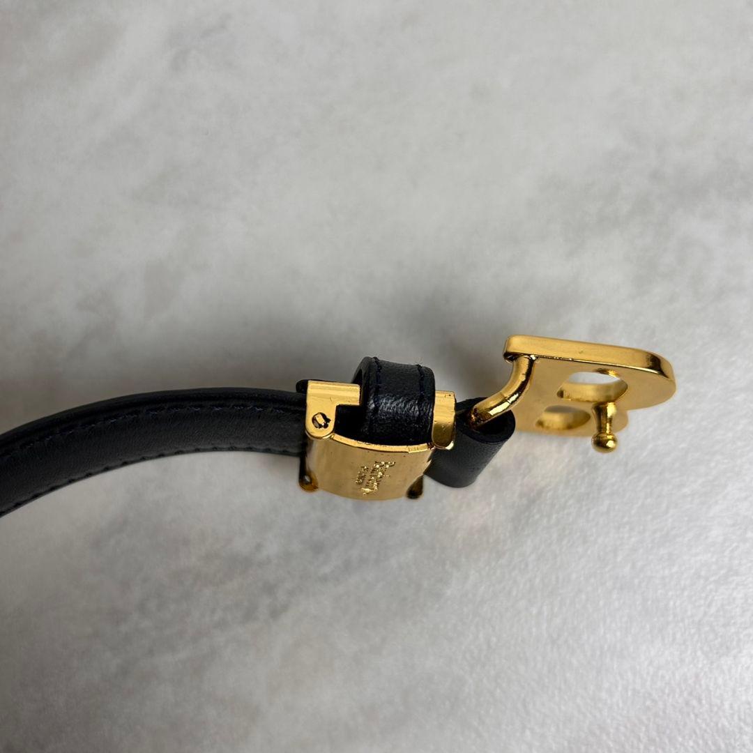 【極希少】Burberry B 金具 ゴールド ベルト ノバチェック ネイビー